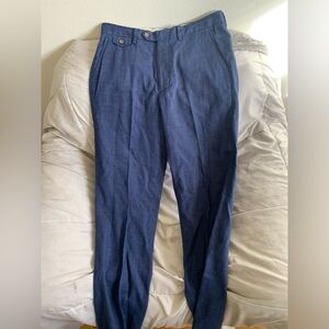 Bonobos Blue Suit Pants Size 32 x 32 Guabello 100% Linen